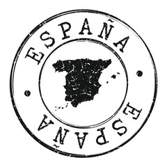 Spain Silhouette Postal Passport. Stamp Round Vector Icon Map. Design  Travel Postmark. 