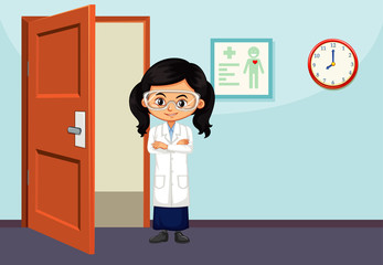 Wall Mural - Scientist standing in the room