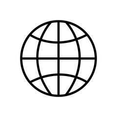 Poster - global planet, worldwide internet web icon for search on white background vector eps