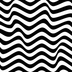 Poster - wavy graphic background. simple wave stripes. seamless black lines pattern in white background.