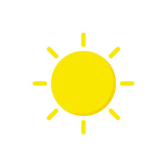 Canvas Print - sun icon. vector yellow sun icon with rays on a white background. flat design