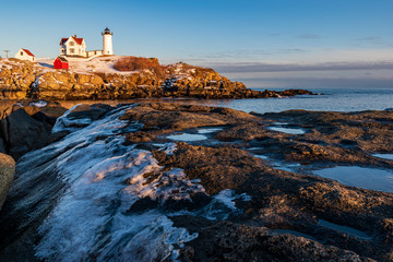 Wall Mural - Sunset at Nubble Lighthouse, Maine