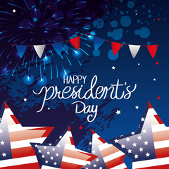 Canvas Print - happy presidents day with stars and garlands hanging