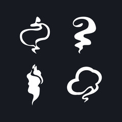 Leinwandbilder - Hot steam icon template color editable. Set of smoke vector icon. Aroma smell set symbol vector sign isolated on white background illustration for graphic and web design.