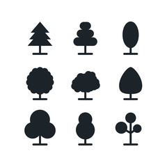 Leinwandbilder - tree set icon template color editable. forest tree symbol vector sign isolated on white background illustration for graphic and web design.