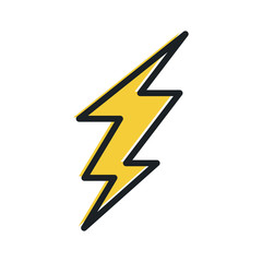 Poster - Set Lightning bolt. Thunderbolt icon template color editable. lightning strike symbol vector sign isolated on white background illustration for graphic and web design.