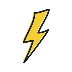 Poster - Set Lightning bolt. Thunderbolt icon template color editable. lightning strike symbol vector sign isolated on white background illustration for graphic and web design.