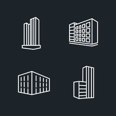Aufkleber - Buildings icon template color editable. Bank, Hotel, Courthouse. City, Real estate, Architecture buildings icons.. Buildings symbol vector sign isolated on white background illustration
