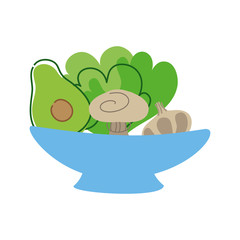 Sticker - bowl with vegetables healthy food