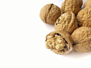 walnuts isolated on white background