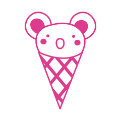 Poster - cute koala in ice cream cone