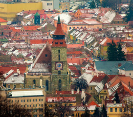 The Black Church in Brasov old city, Transylvania. Romania