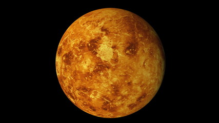 Poster - Rotation of the planet Venus, computer generated. 3d rendering of realistic scientific background. Elements of this image are presented by NASA
