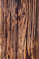 Texture of old cracked brown wood.