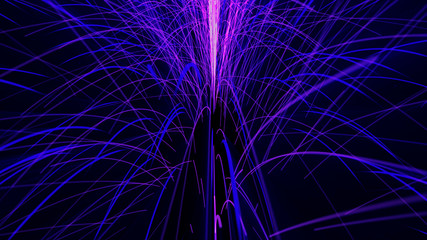 Fototapete - Abstract Explosion Hi Technology Speed Lines Poster For Comic Book Illustration Concept Design.