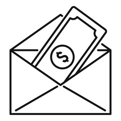 Poster - money cash mail icon. outline money cash mail vector icon for web design isolated on white backgroun