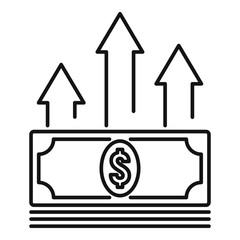 Poster - cash money loan icon. outline cash money loan vector icon for web design isolated on white backgroun