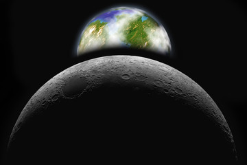 Wall Mural - planet earth in space on the background of the milky way. space landscape on earth day theme.