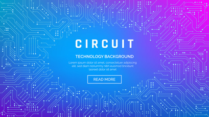 Poster - Circuit board texture for banner. Electronic motherboard connection and lines. Abstract technology background. Vector illustration