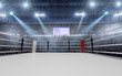 3D render Boxing ring. Boxing arena.