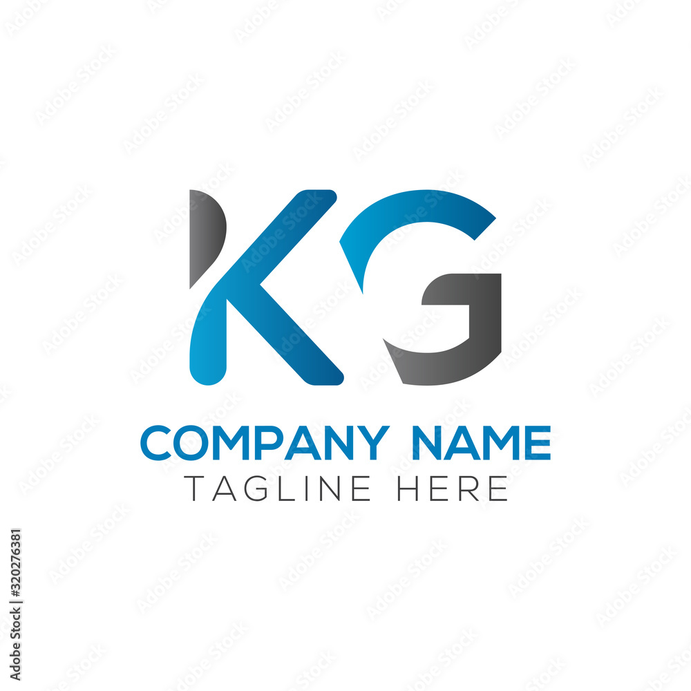 Initial Alphabet KG Logo Design vector Template. Linked Letter KG Logo ...