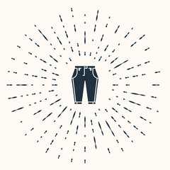 Sticker - Grey Pants icon isolated on beige background. Abstract circle random dots. Vector Illustration