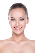 Beautiful face of smiling  woman with clean fresh skin