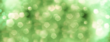 Abstract Bokeh Background Banner - Pastel Green Background With Bokeh Lights