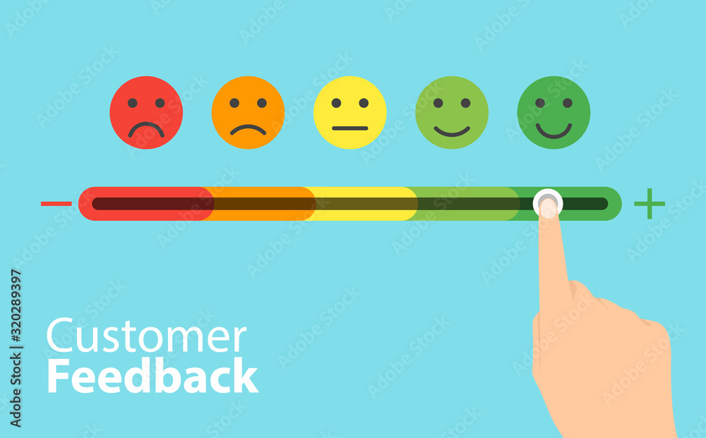 Vector de Stock Feedback concept design. Feedback emoticon flat design ...