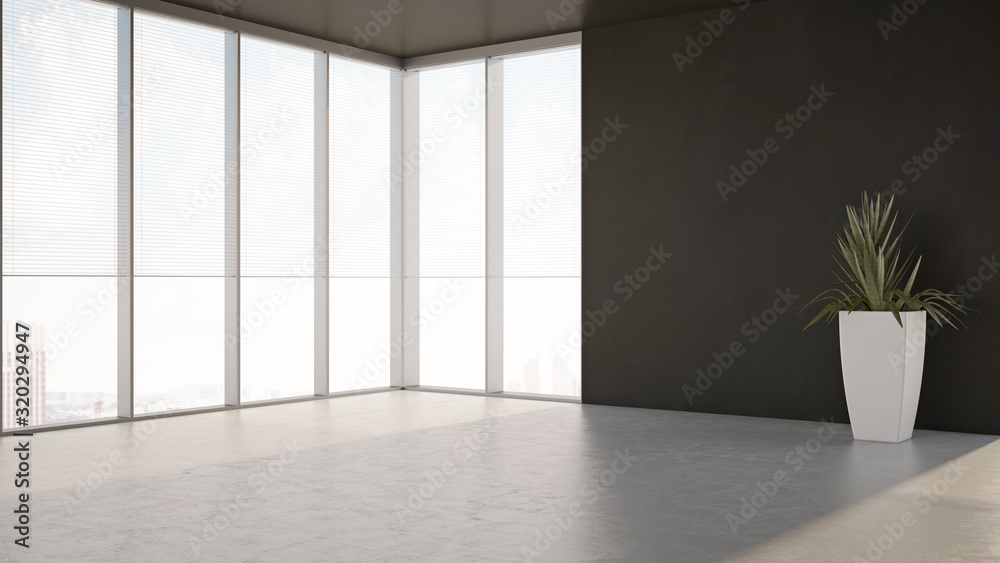 large luxury modern minimal bright interiors room mockup illustration 3D rendering - obrazy, fototapety, plakaty 