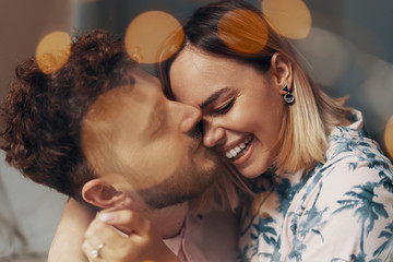 Closeup portrait of lovers