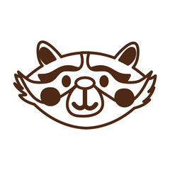 Sticker - cute raccoon wild animal character icon