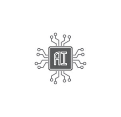 Poster - Ai related icon on background for graphic and web design. Simple illustration. Internet concept symbol for website button or mobile app.
