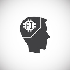 Poster - Ai related icon on background for graphic and web design. Simple illustration. Internet concept symbol for website button or mobile app.