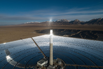 Wall Mural - Aerial view of solar thermal plant