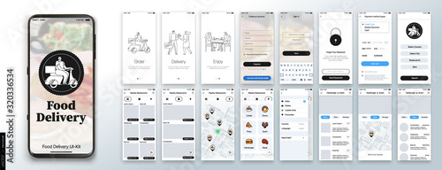 Fotomural Mobile app design, UI, UX, GUI Mockups Set