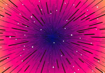 Wall Mural - the background image of space design with stars, jump in space on pink background