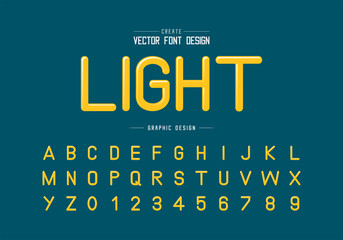 Poster - Highlights font and alphabet vector, Typeface letter and number design