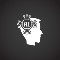 Poster - Ai related icon on background for graphic and web design. Simple illustration. Internet concept symbol for website button or mobile app.