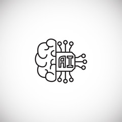 Poster - Ai related icon on background for graphic and web design. Simple illustration. Internet concept symbol for website button or mobile app.