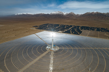 Wall Mural - Aerial view of solar thermal plant