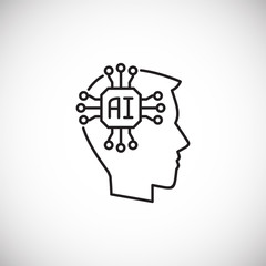 Poster - Ai related icon on background for graphic and web design. Simple illustration. Internet concept symbol for website button or mobile app.