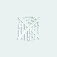 Poster - paper fingerprint icon vector.  Identification scannings of a fingerprint