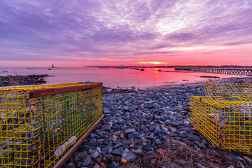 Canvas Print - Sunset at Fort Foster Kittery, Maine