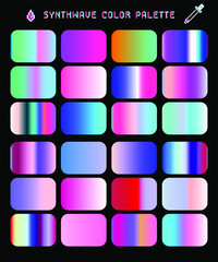 Poster - Synthwave color palette, set of duotone and holographic swatches for trendy coloring.