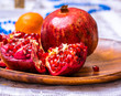 ripe open natural pomegranate fruit