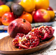 ripe open natural pomegranate fruit