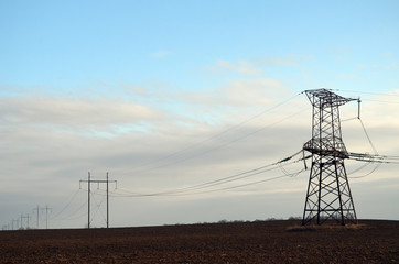 high voltage power line pylon