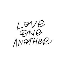 Wall Mural - Love one another calligraphy quote lettering