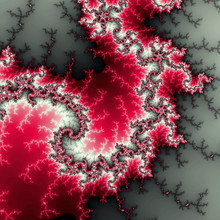 Bright Red Fractal Spiral, Digital Artwork For Creative Graphic Design